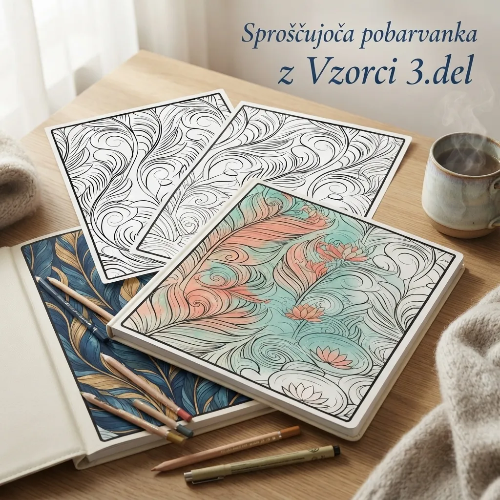 Pobarvanka za odrasle - VZORCI KOMPLET 1-4 (200 strani) - slika 2